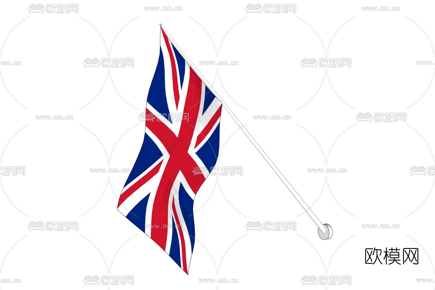 现代美国国旗免费su模型