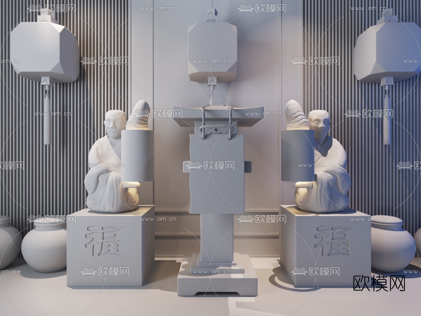 日式景观装饰餐厅装饰陈设摆件3d模型
