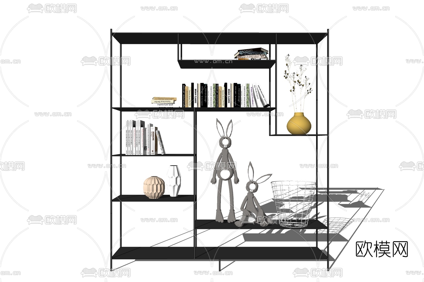 现代装饰柜免费su模型下载