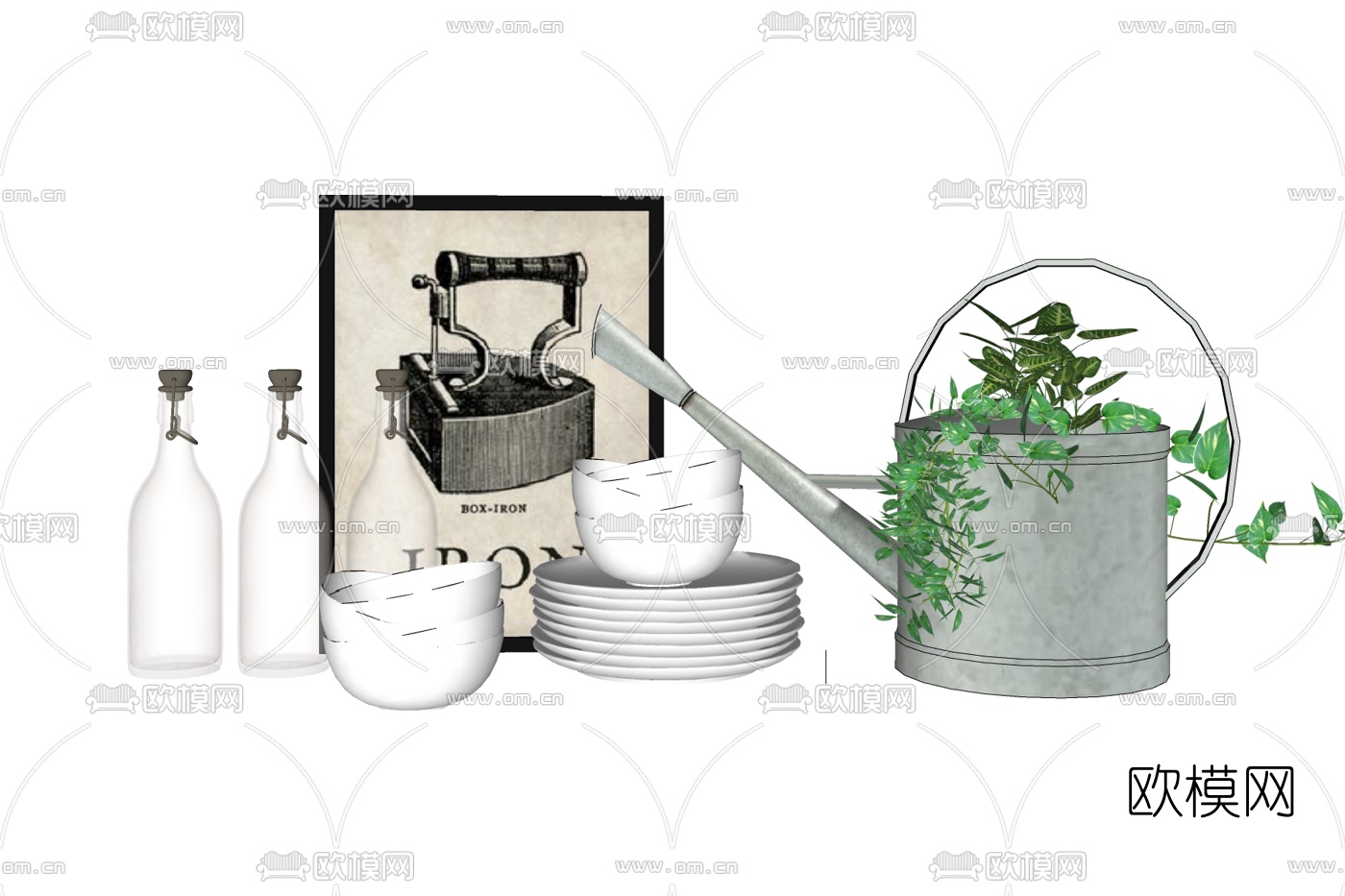 北欧装饰品免费su模型下载