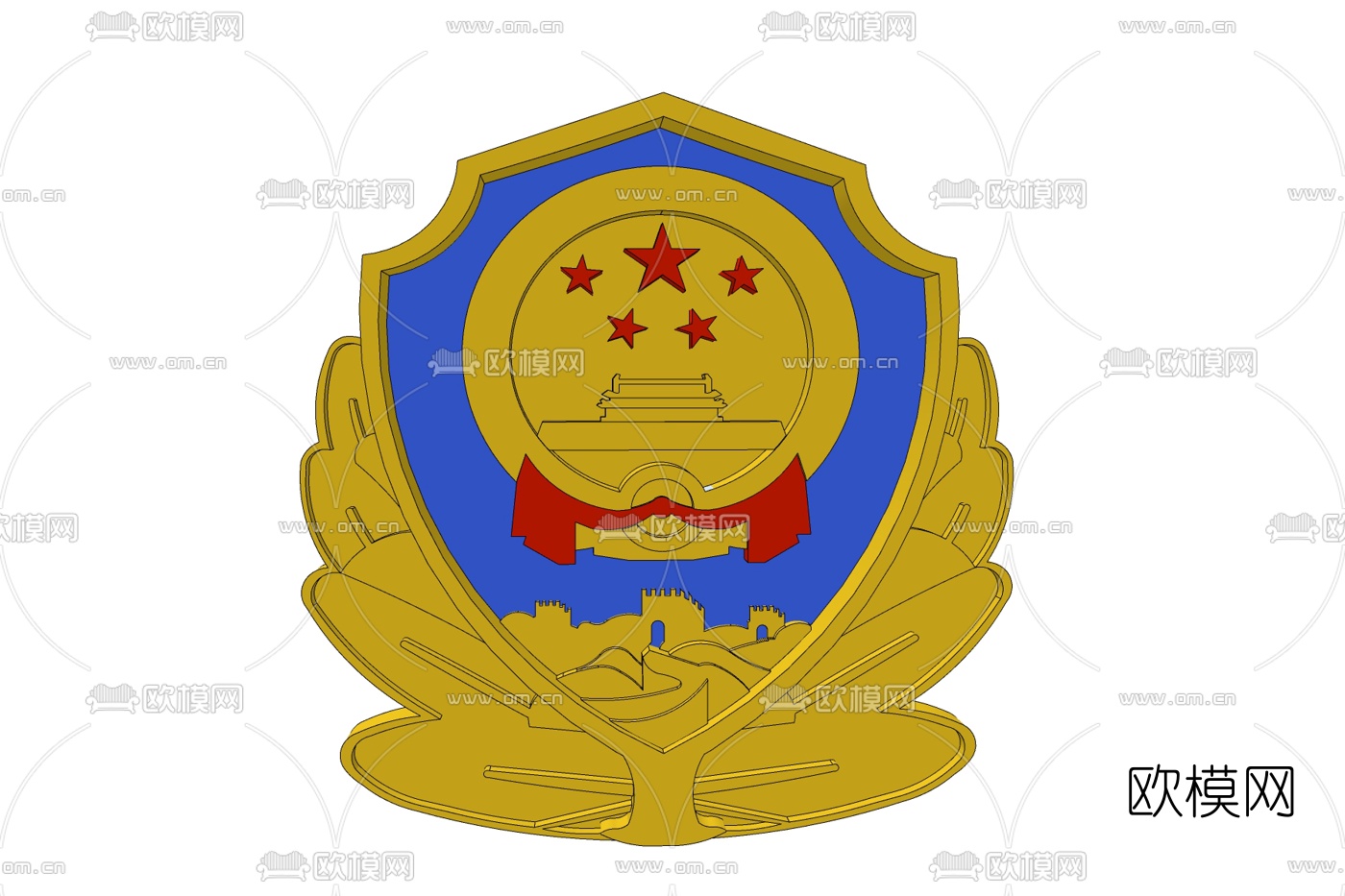 现代金属党徽免费su模型下载