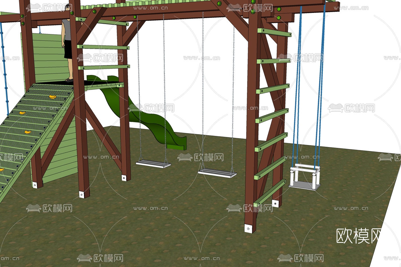 现代秋千免费su模型下载