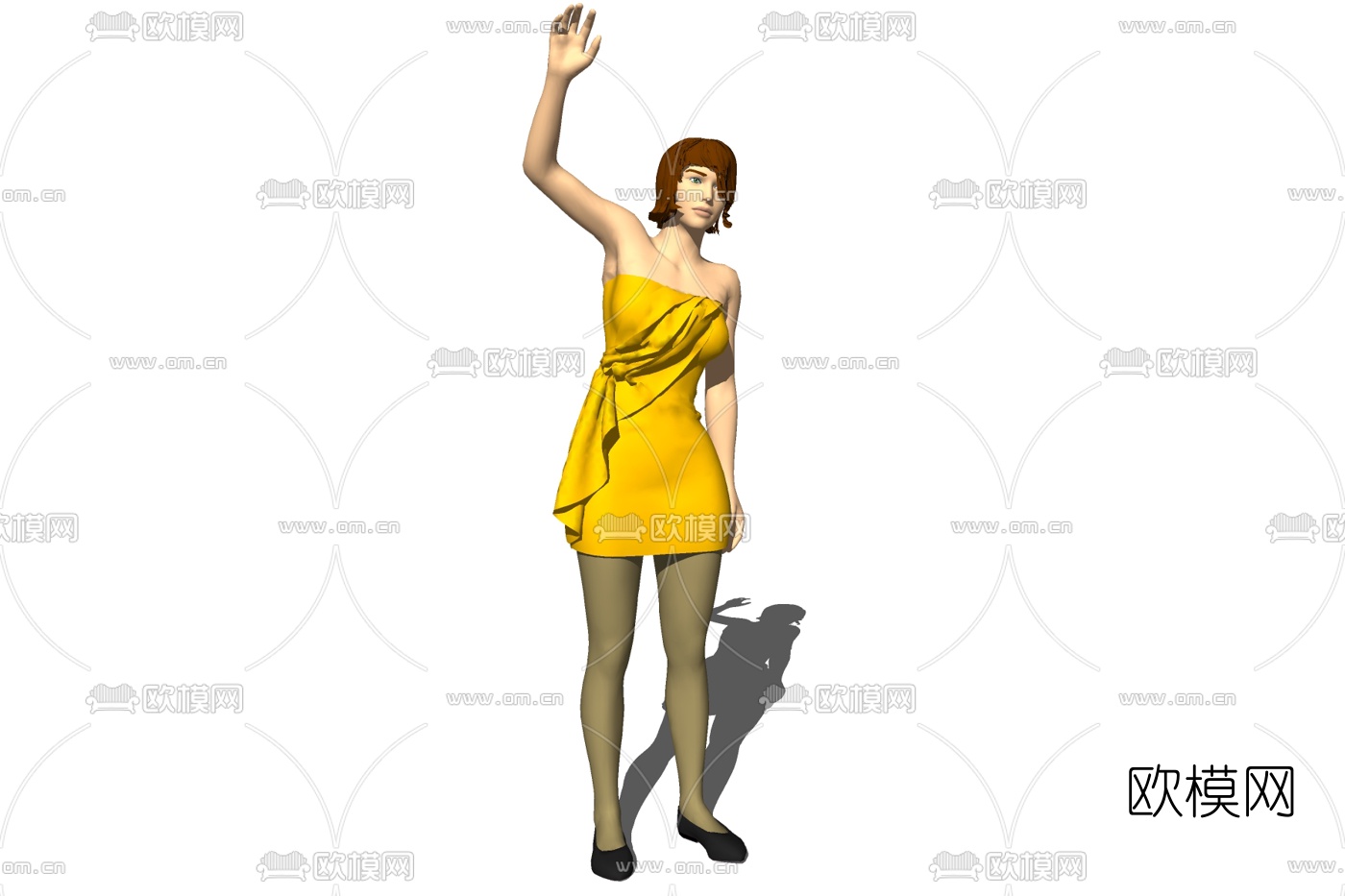 现代站姿女子免费su模型下载