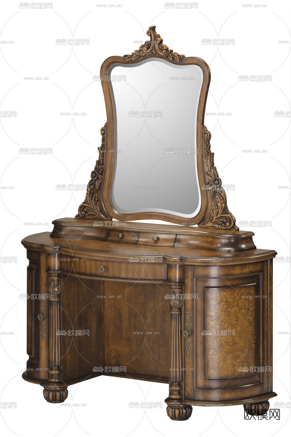 美式梳妆台3d模型下载