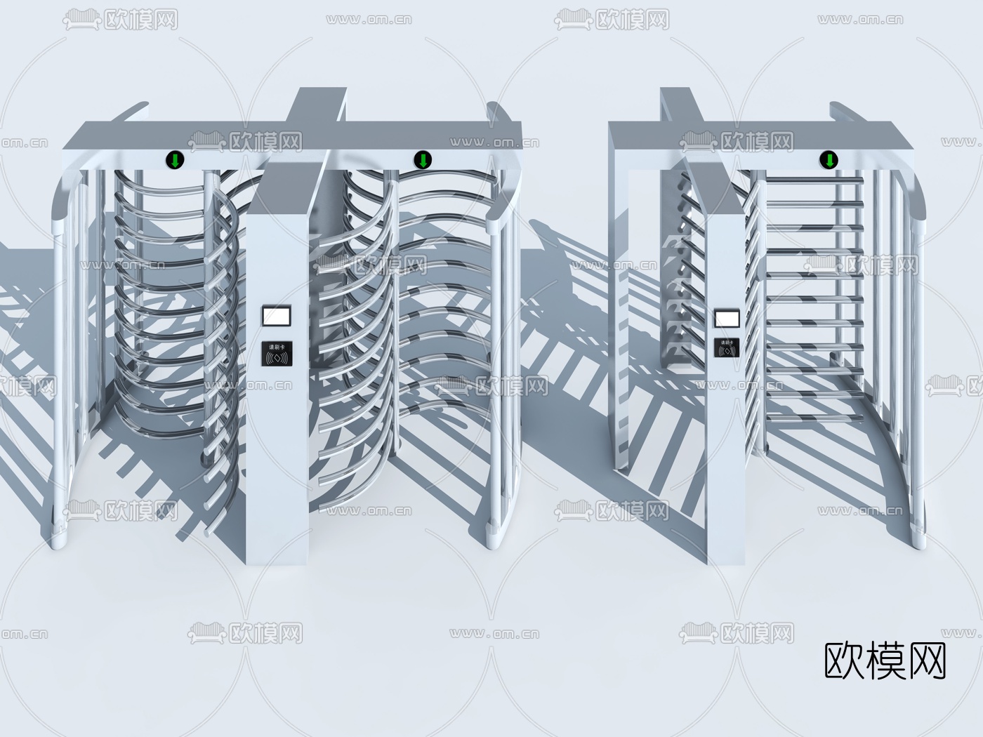 现代火车站汽车站单向闸机3d模型下载