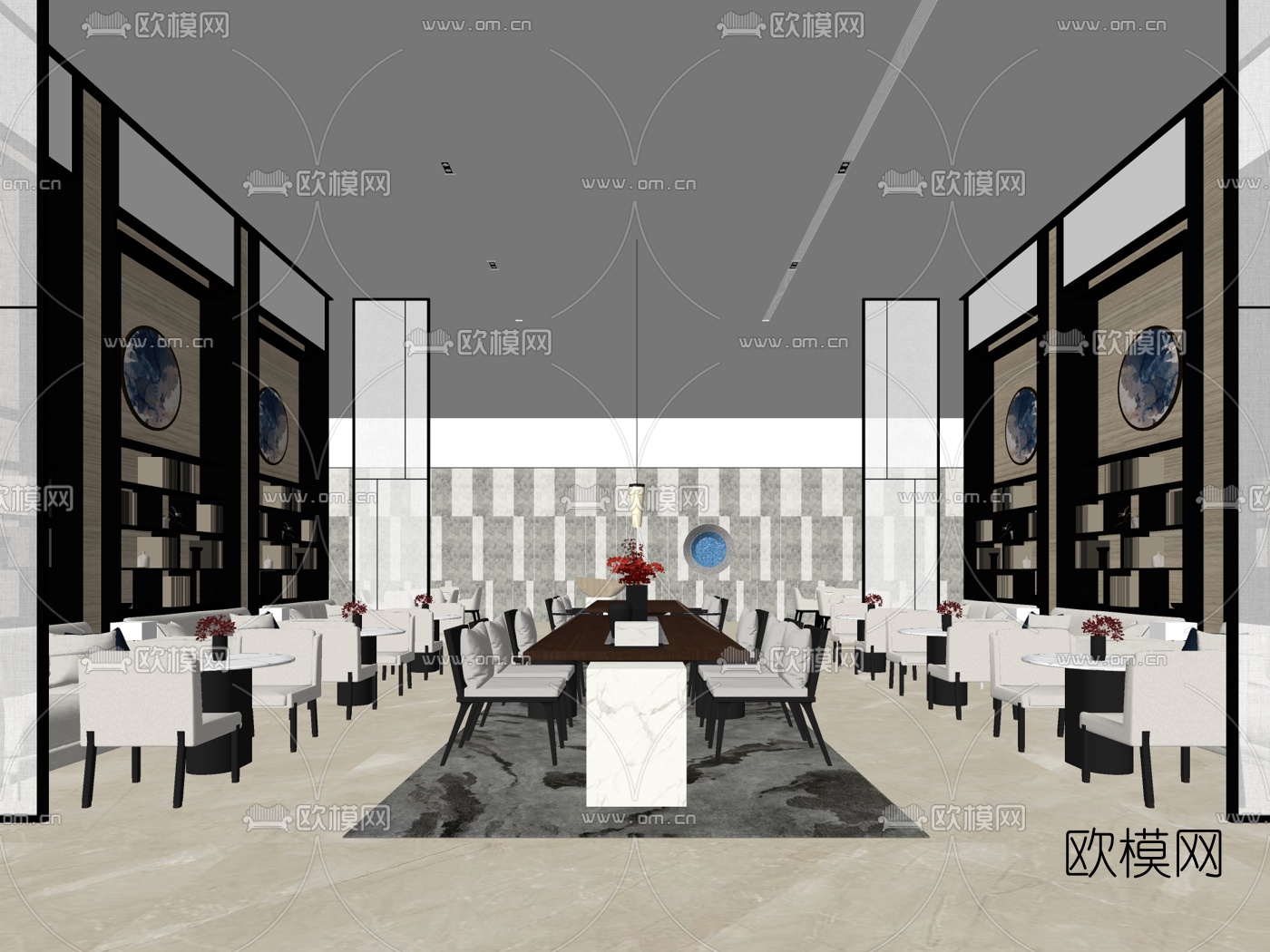 矩阵纵横 华润揭阳榕江悦府销售中心su模型下载