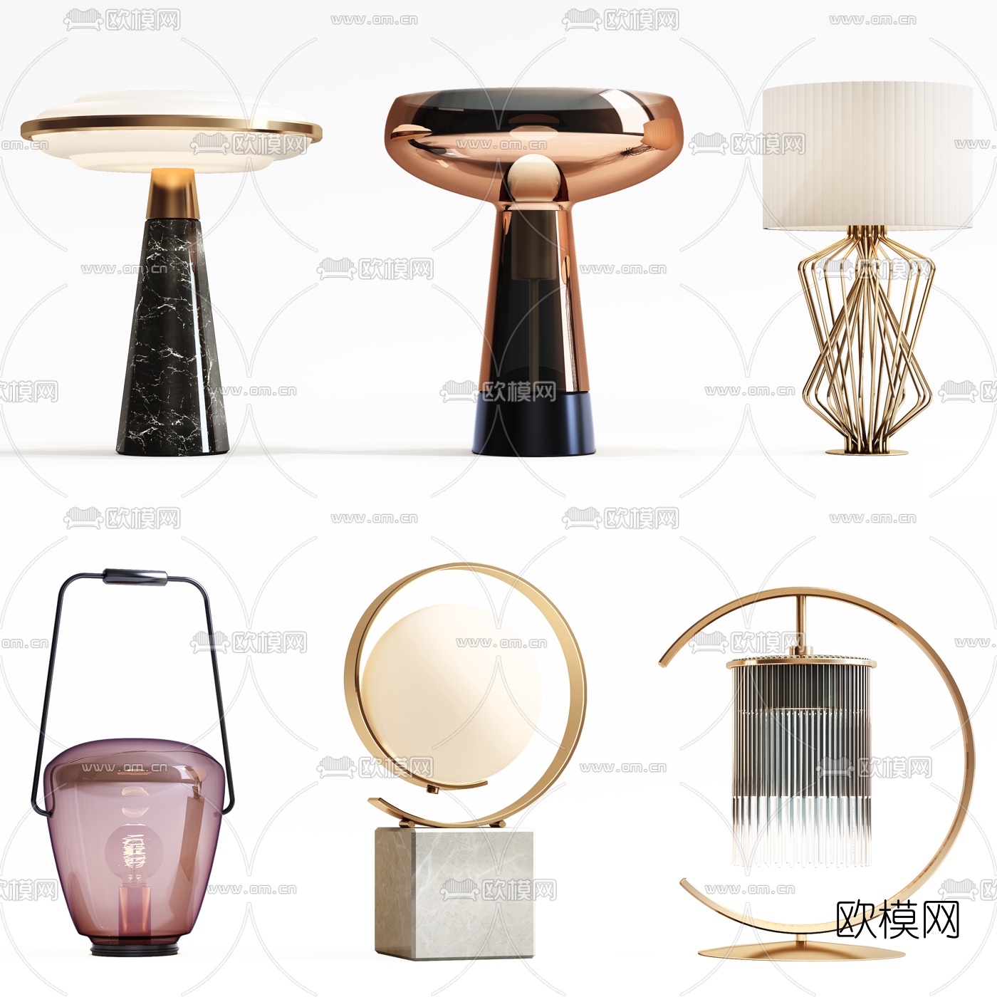 现代金属台灯3d模型下载