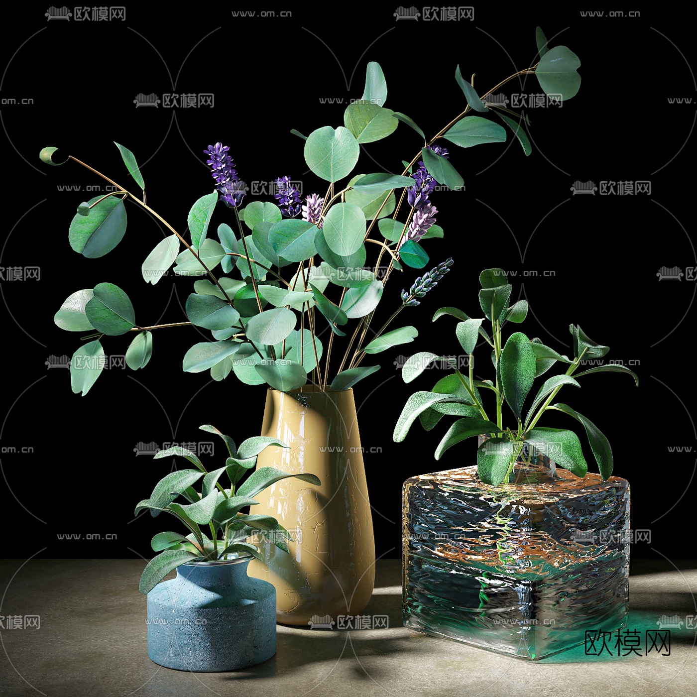 现代花瓶插花3d模型