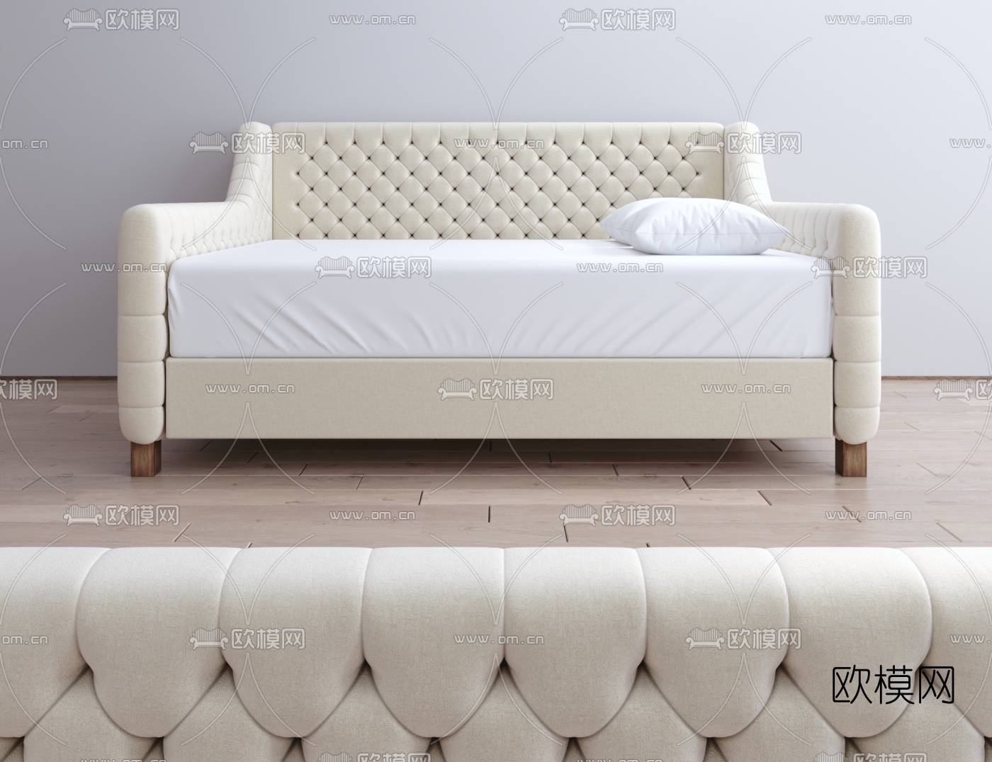 简欧布艺沙发床3d模型下载