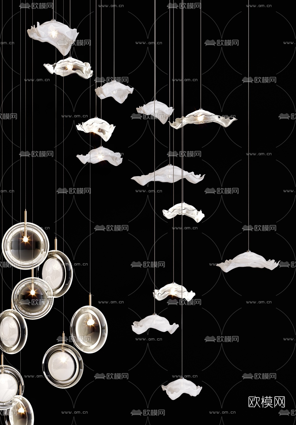 现代玻璃艺术装饰灯3d模型下载（渲染图4）
