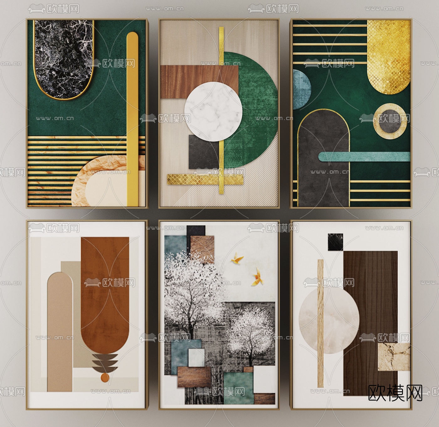 后现代抽象装饰画3d模型下载