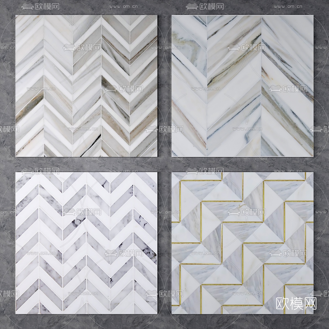 现代拼花瓷砖3d模型下载