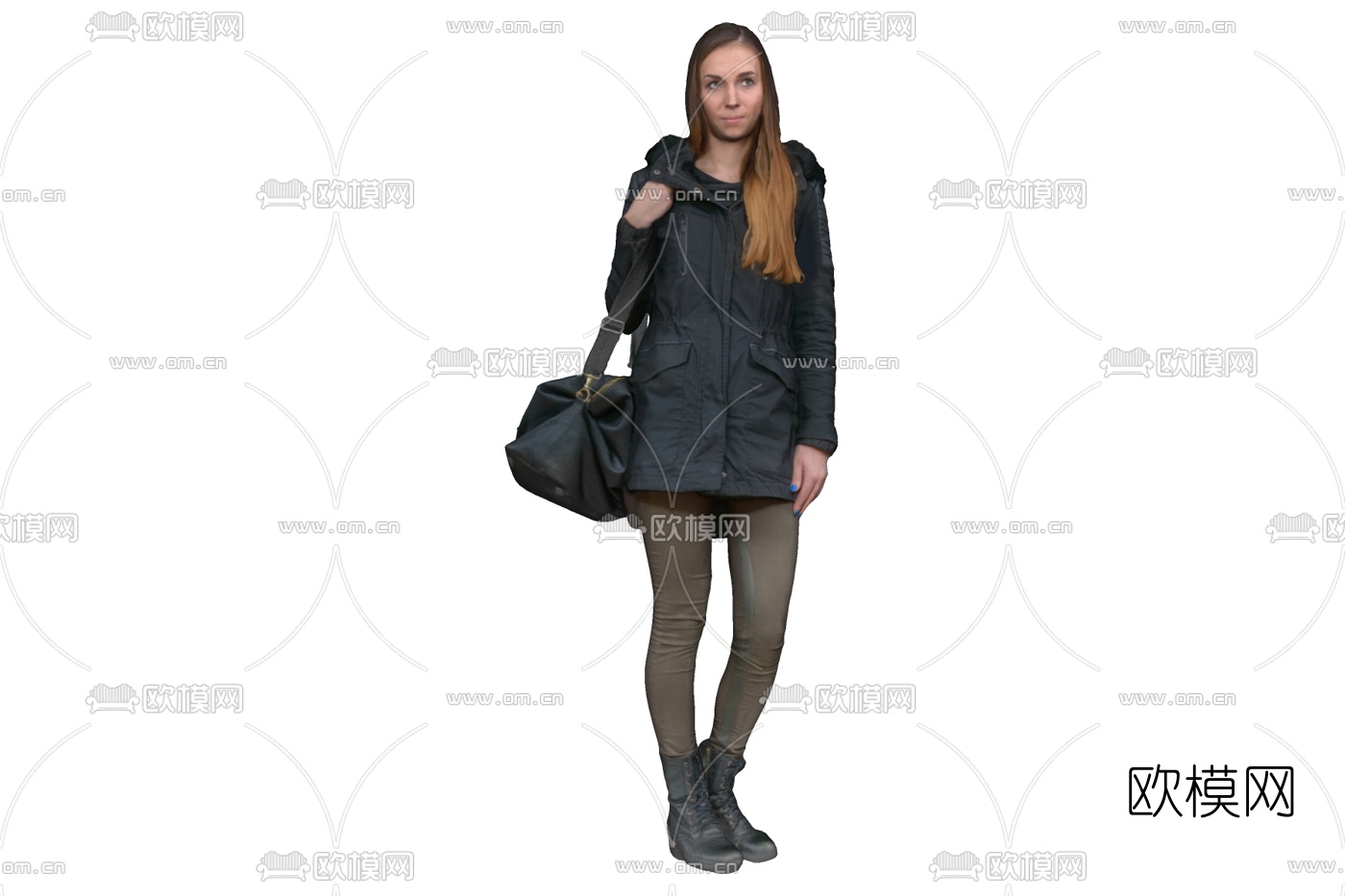 现代站姿女性免费su模型下载