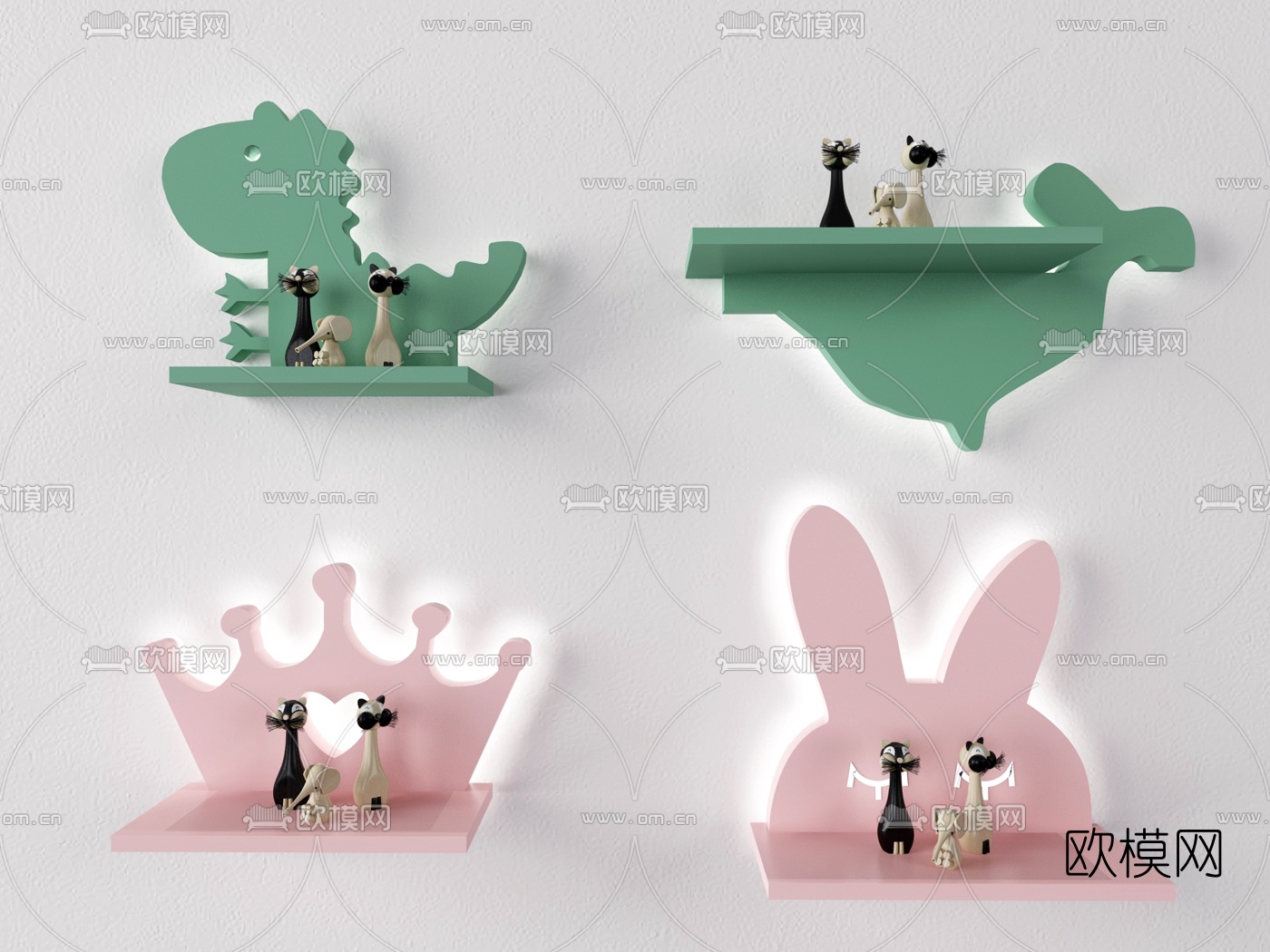现代卡通儿童壁灯3d模型