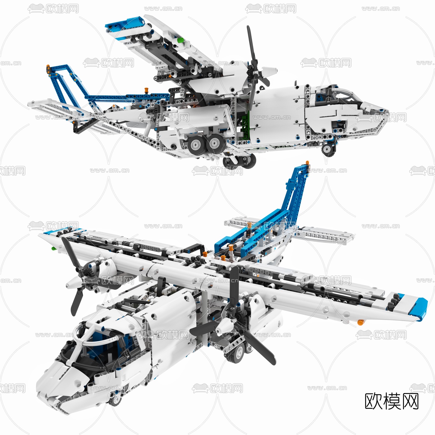现代乐高飞机玩具3d模型
