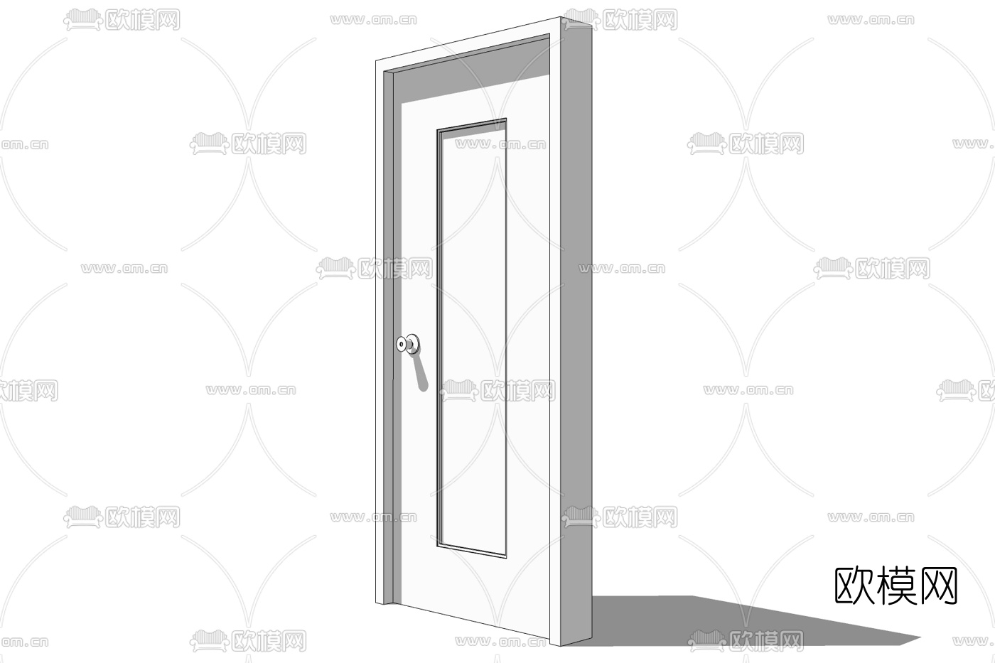 现代平开门免费su模型下载