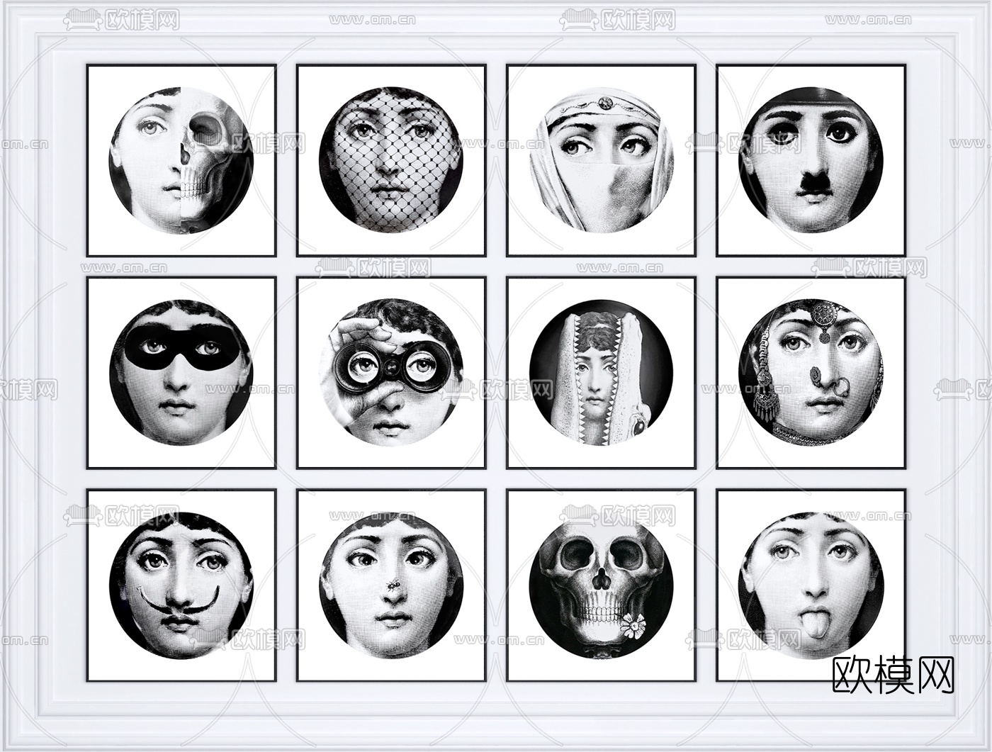 北欧人物挂画3d模型