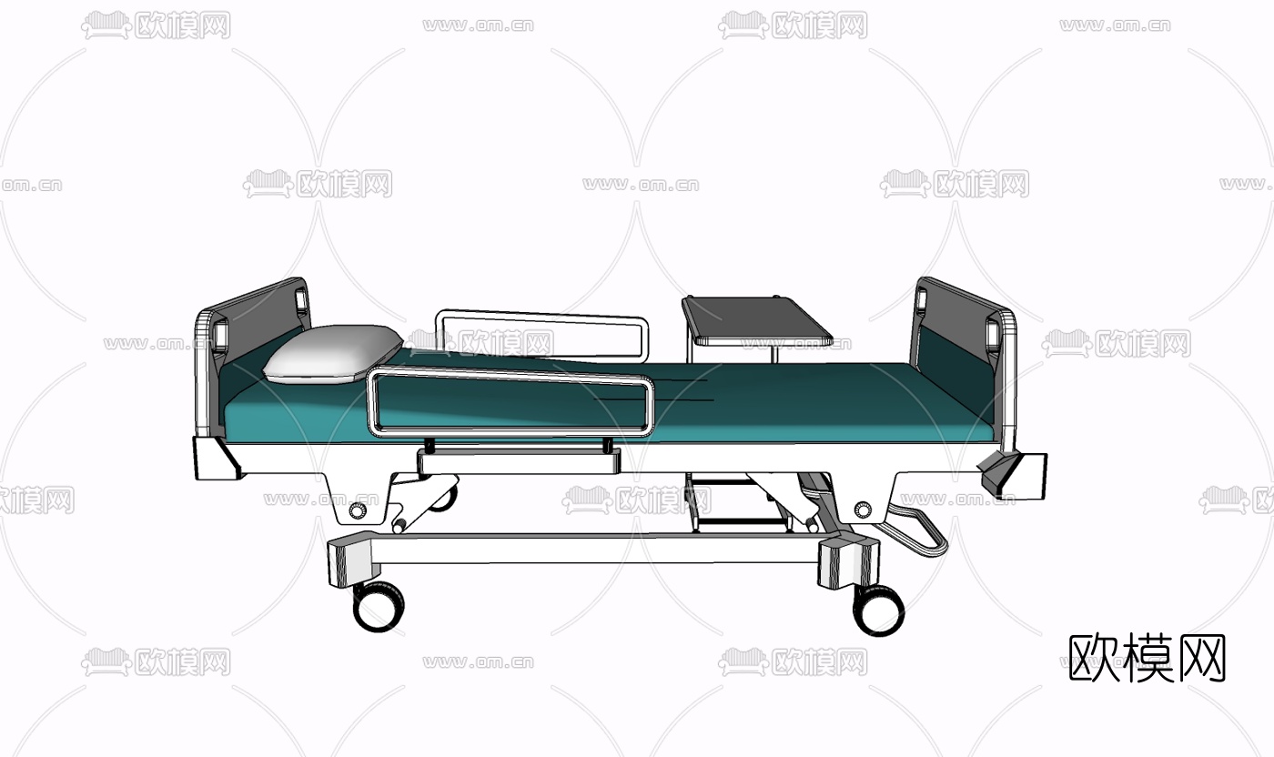 现代病床免费su模型下载