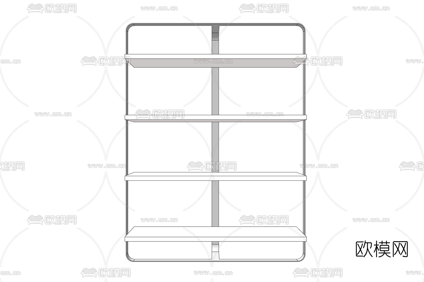 现代实木货架免费su模型下载