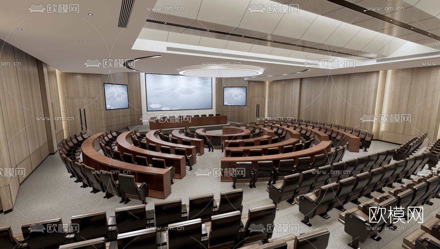 现代酒店报告厅su模型下载（渲染图1）