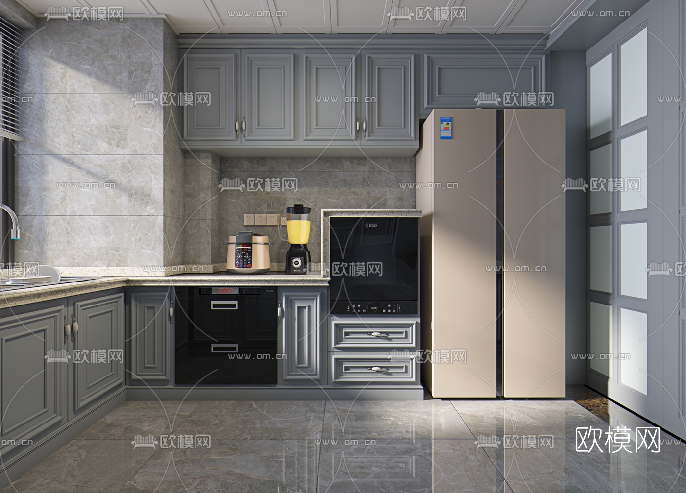简欧厨房3d模型