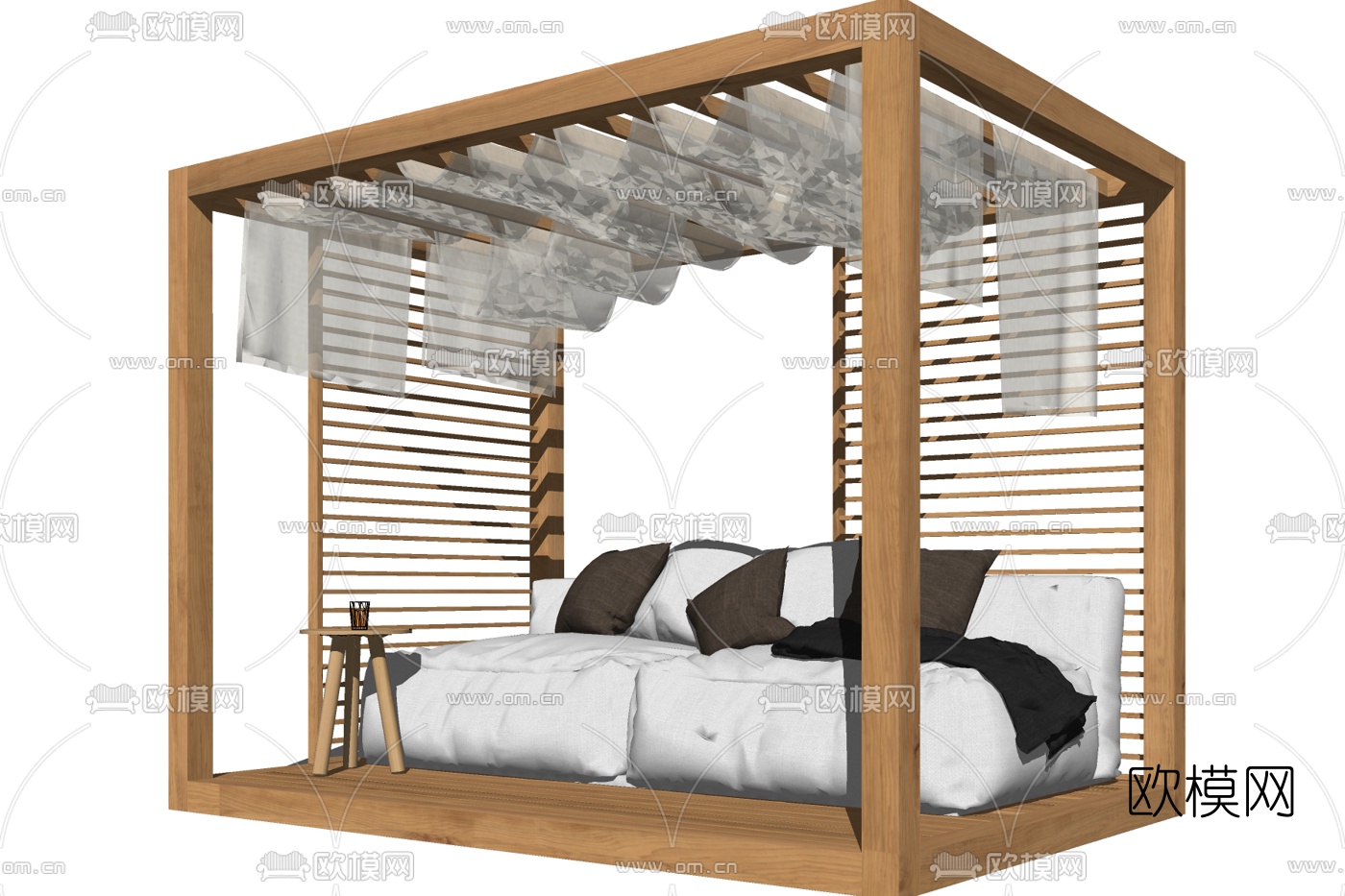 新中式懒人沙发免费su模型下载