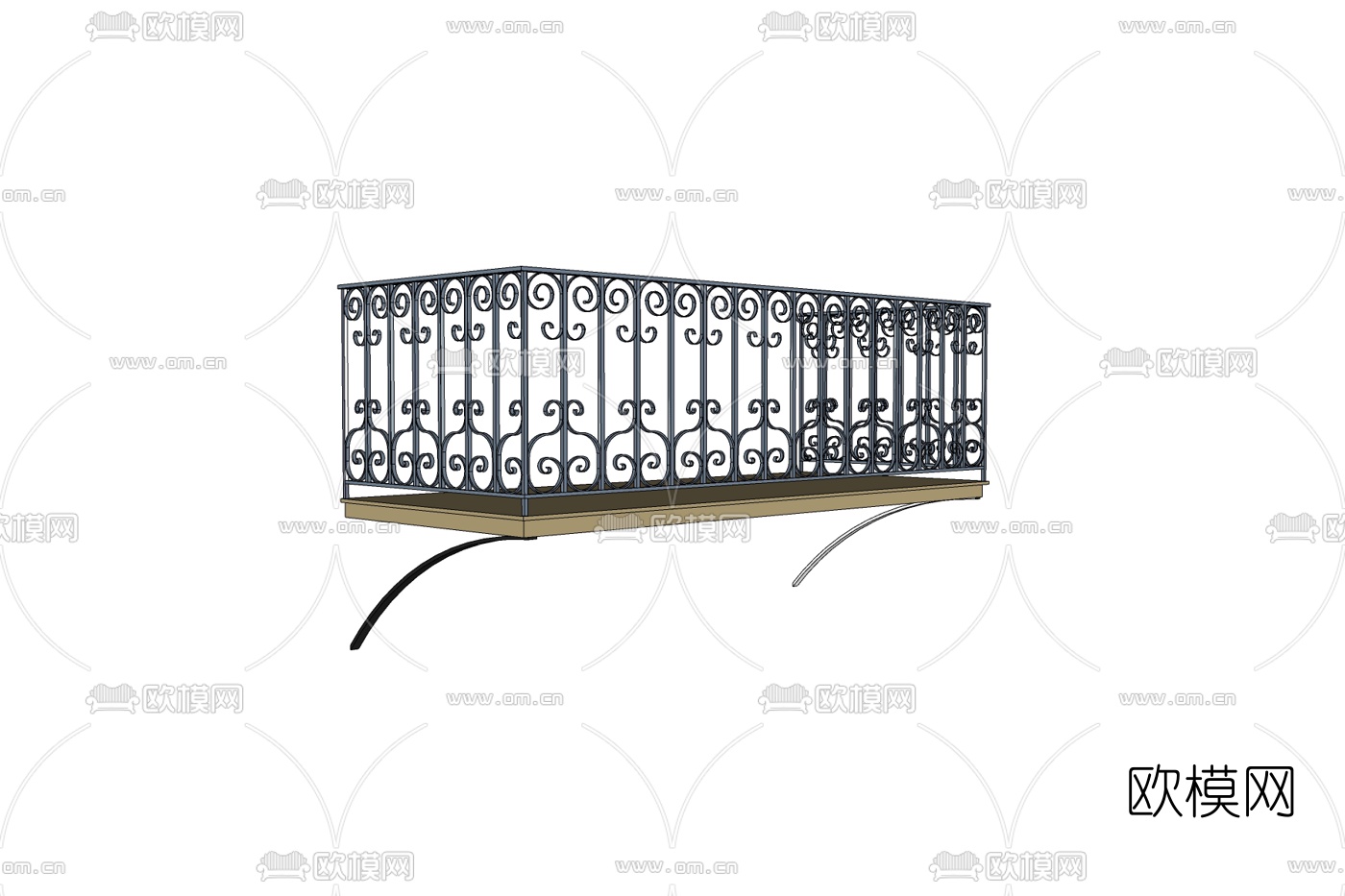 简欧栏杆免费su模型下载
