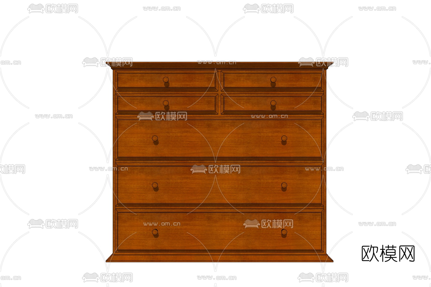 美式实木边柜免费su模型下载