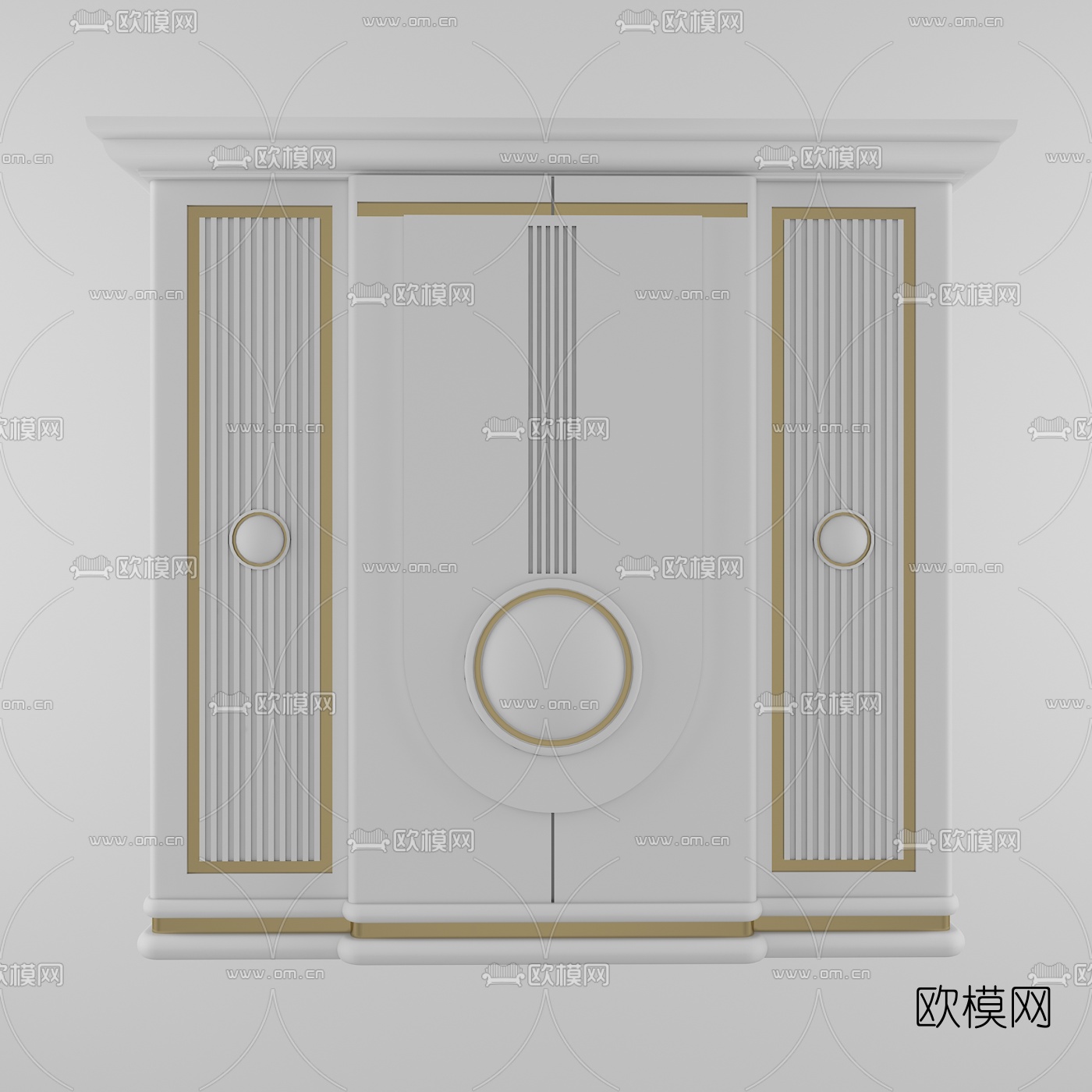 后现代衣柜免费3d模型下载（渲染图1）