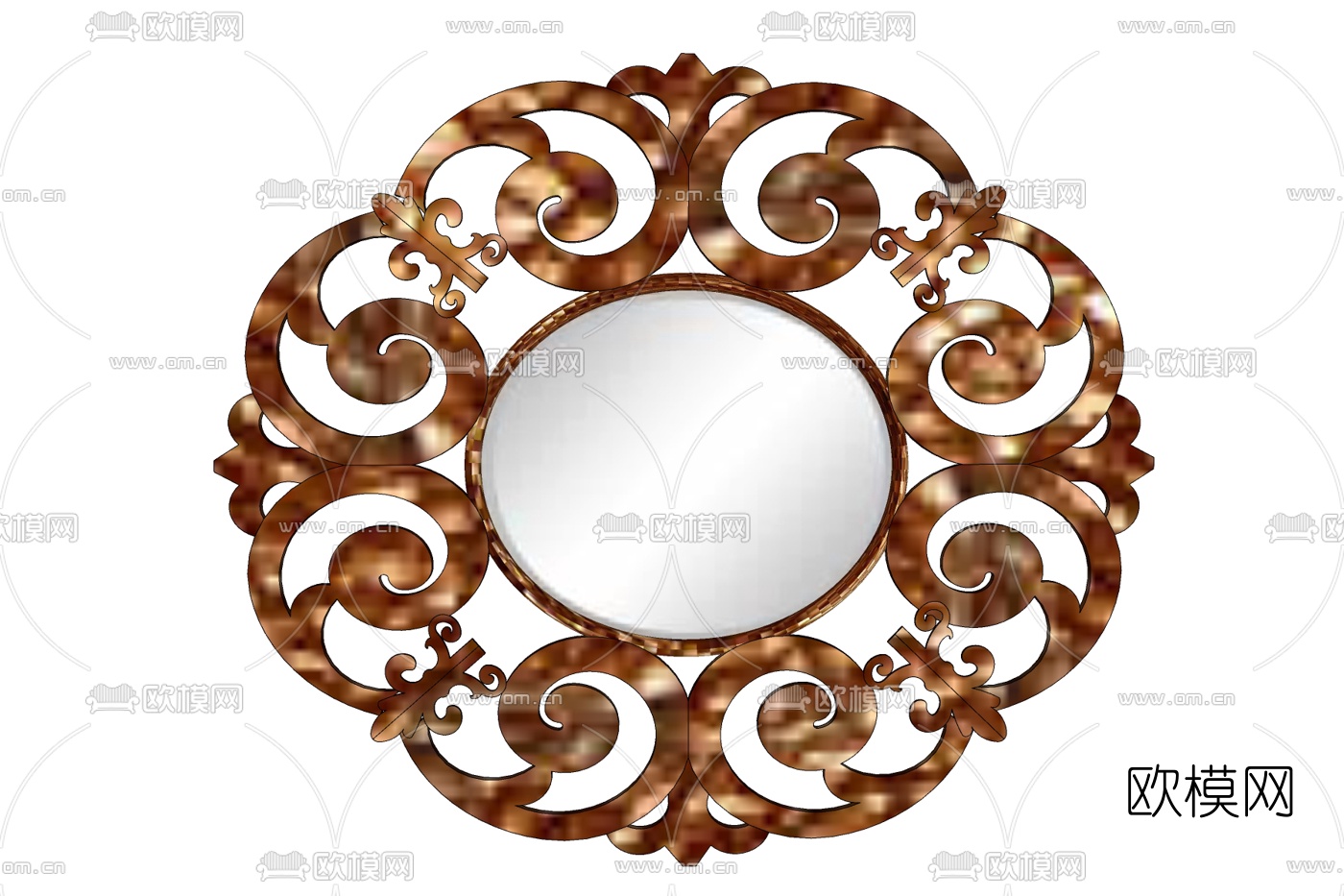 欧式金属镜子免费su模型下载