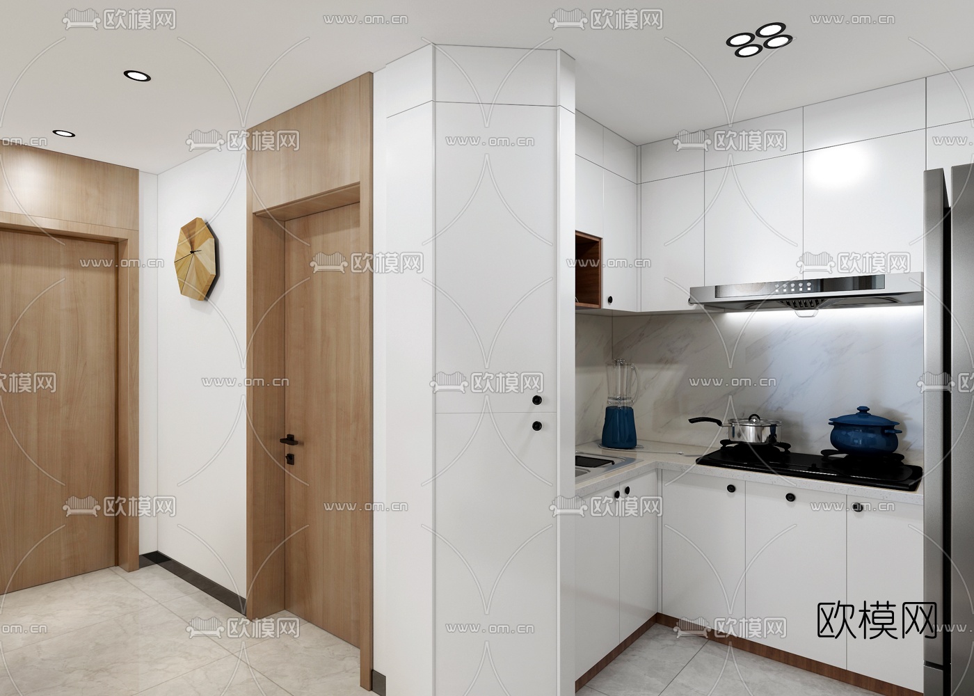 北欧复式公寓客厅3d模型
