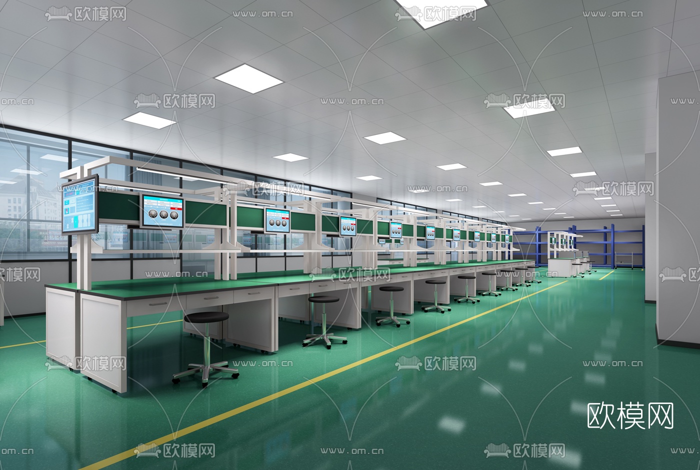 现代学校实验室3d模型下载