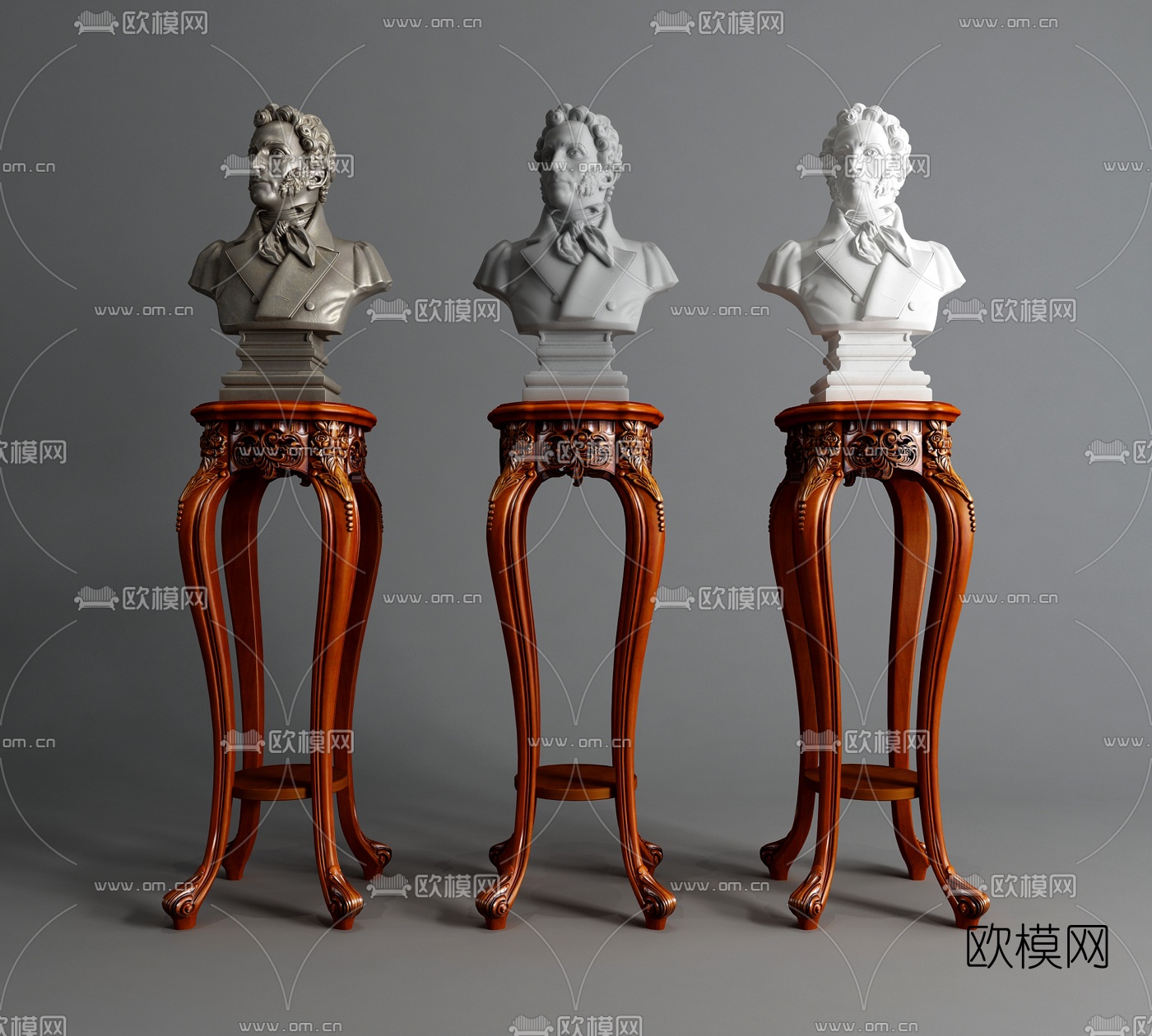 欧式人物雕塑3d模型下载