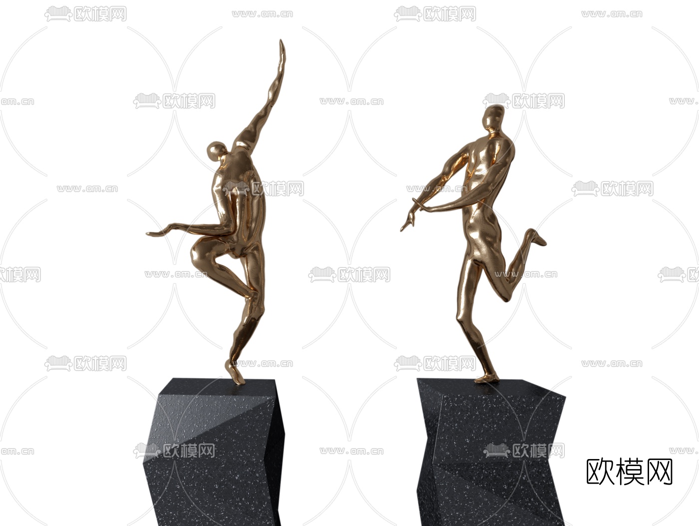 现代人物艺术品3d模型下载