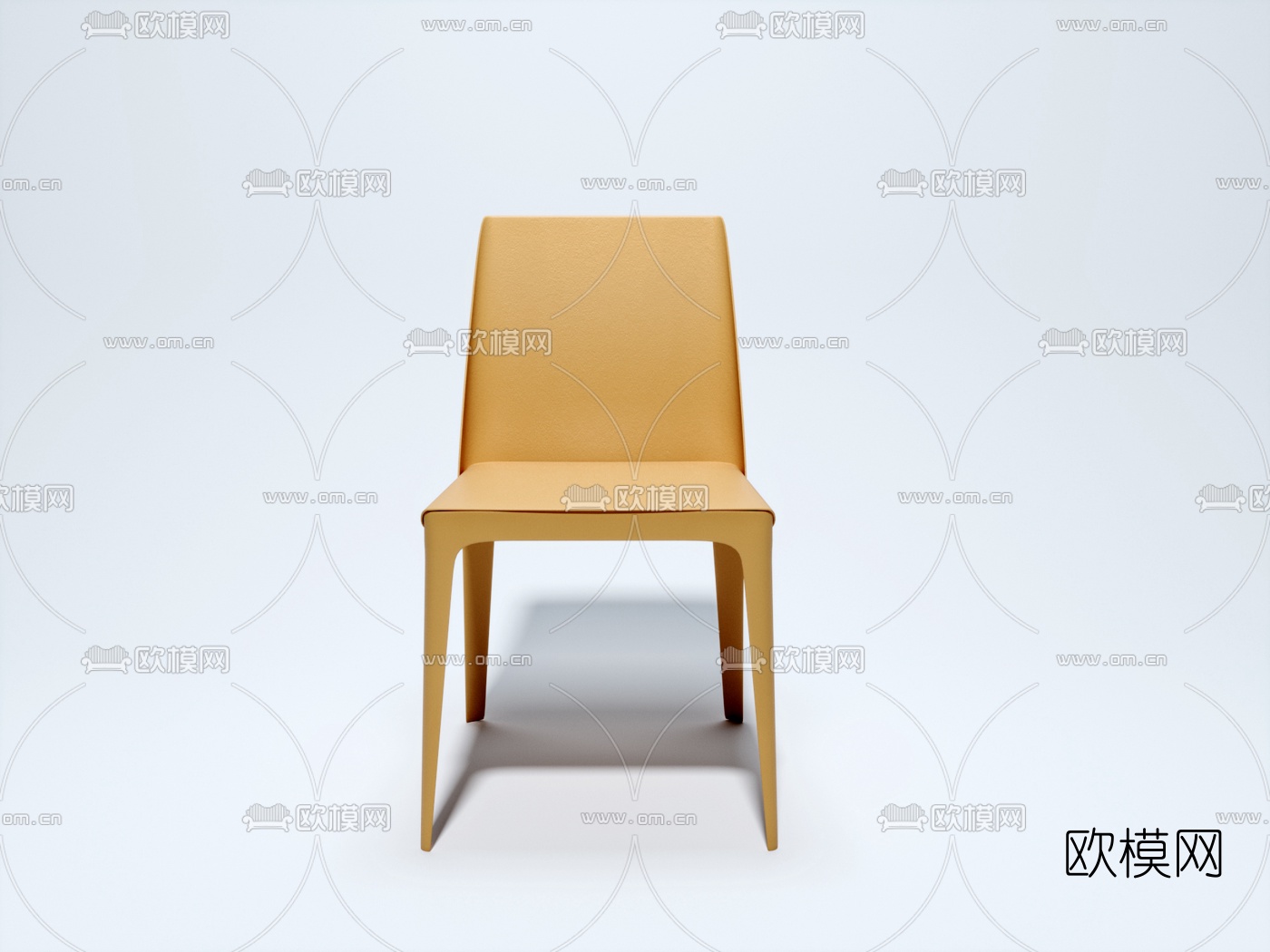现代实木单椅3d模型