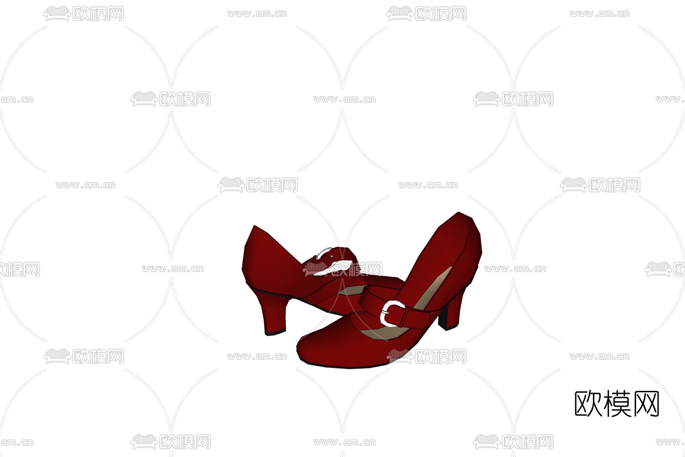 现代高跟鞋免费su模型下载