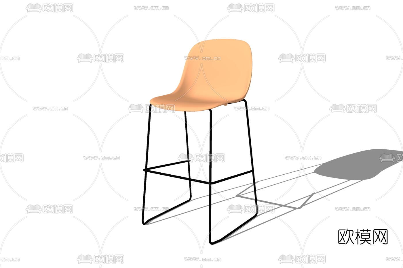 现代吧台椅免费su模型下载
