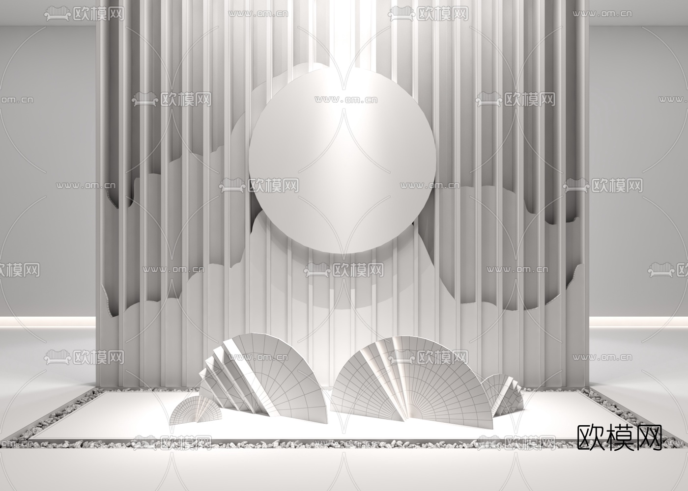 新中式室内园艺小品3d模型下载（渲染图2）