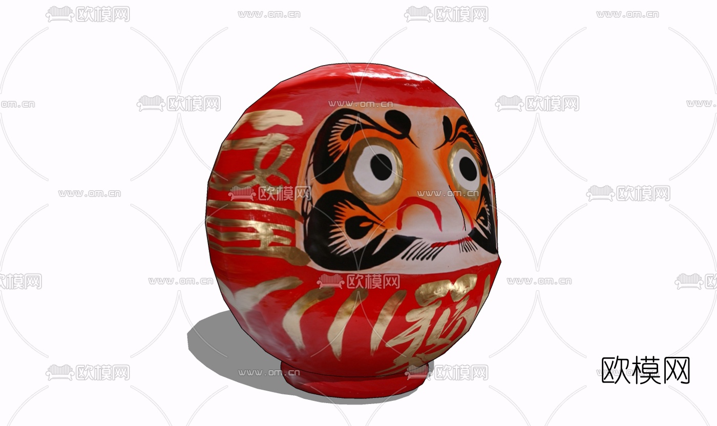 现代彩绘摆件免费su模型