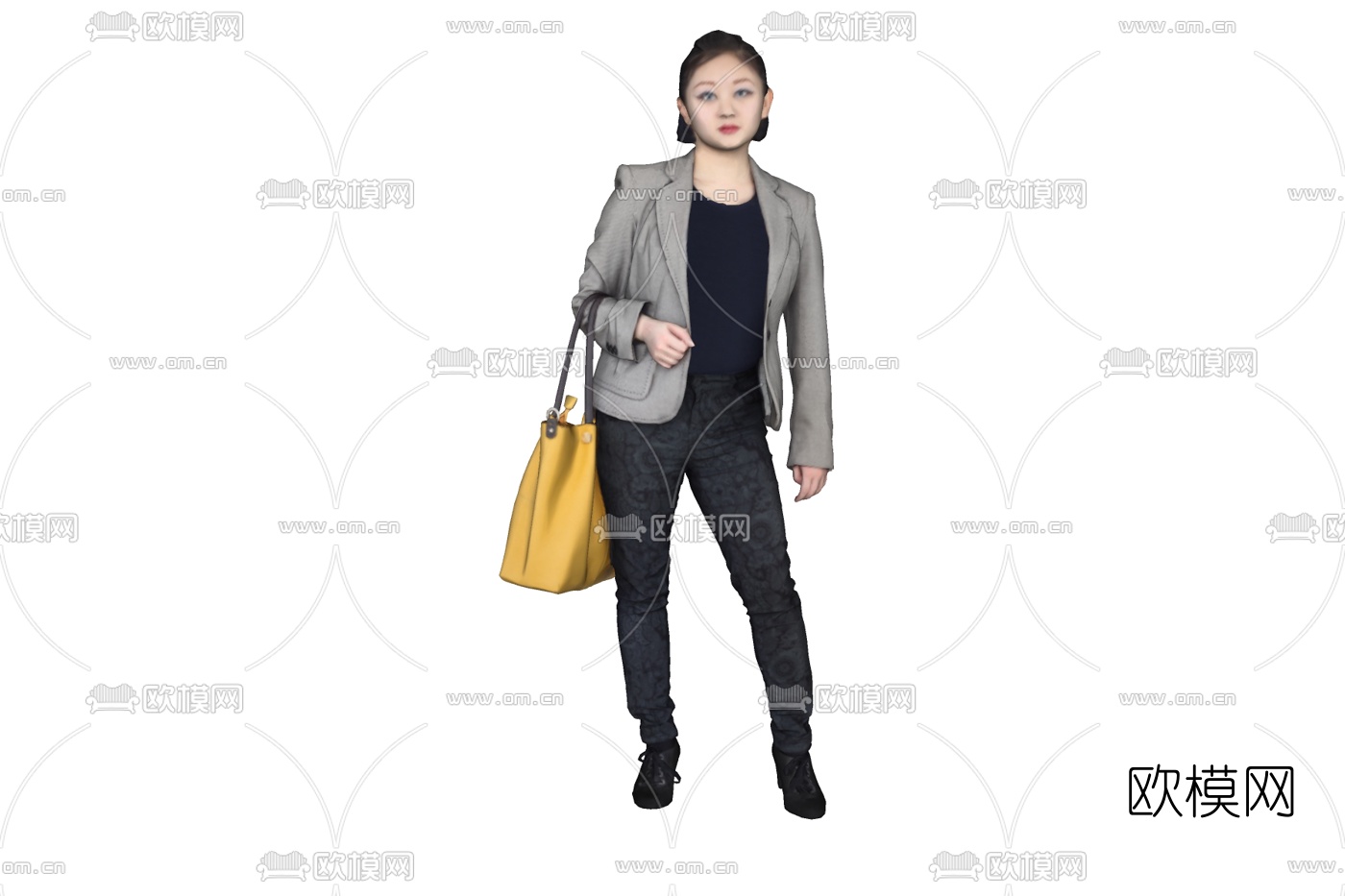 现代站姿女性免费su模型