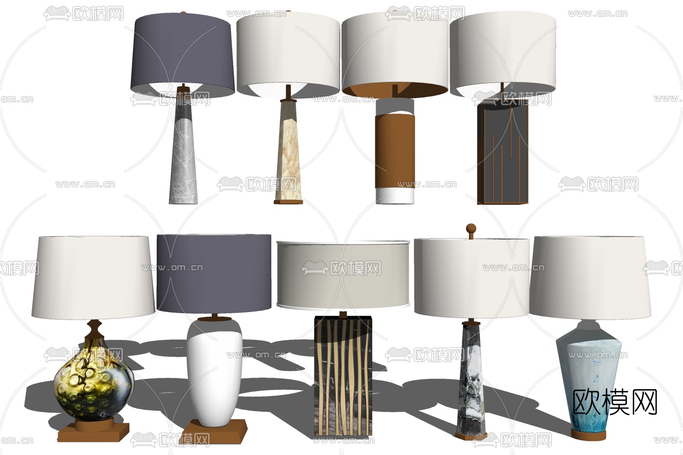 现代轻奢台灯免费su模型下载