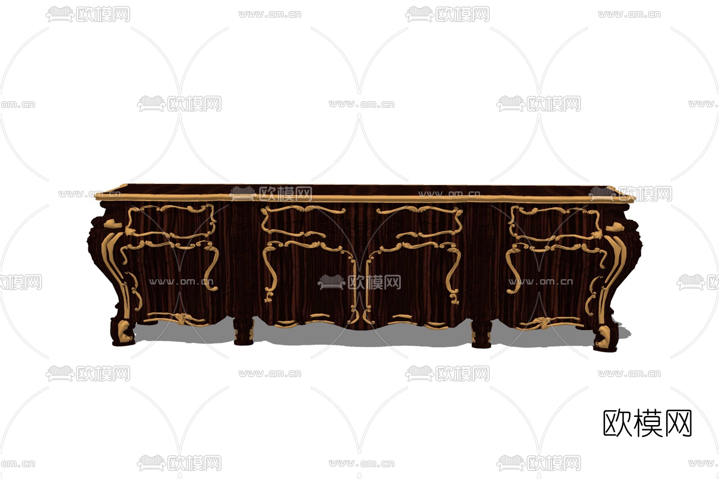 欧式古典电视柜免费su模型下载