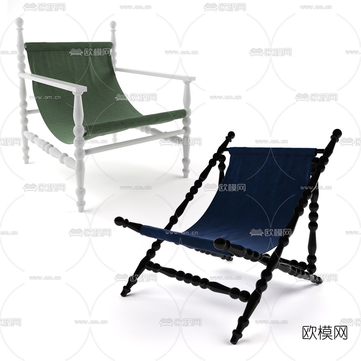 北欧布艺室外椅3D模型下载