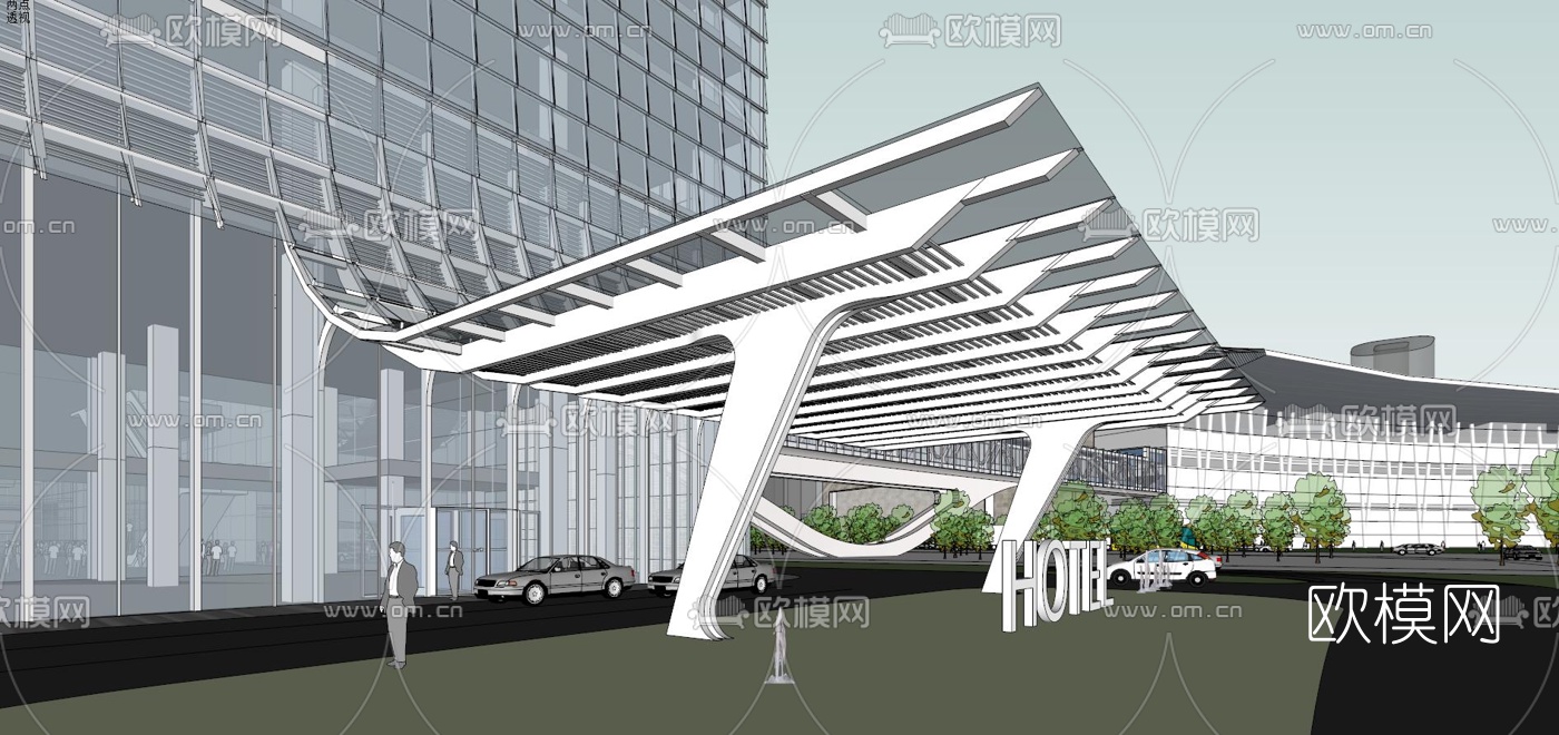 现代会展中心su模型下载（渲染图5）
