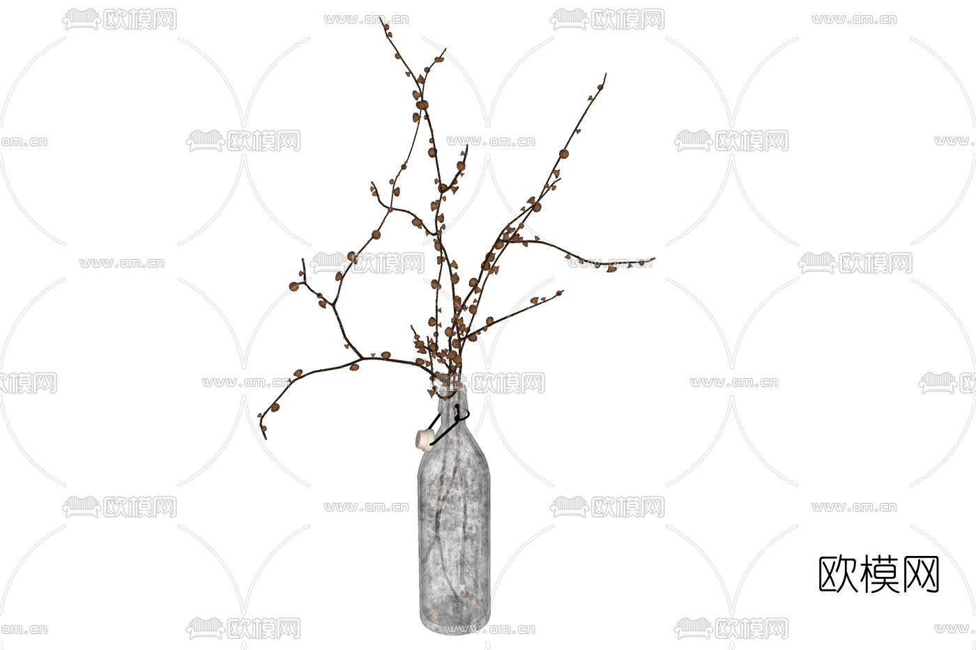 现代花瓶花卉免费su模型下载