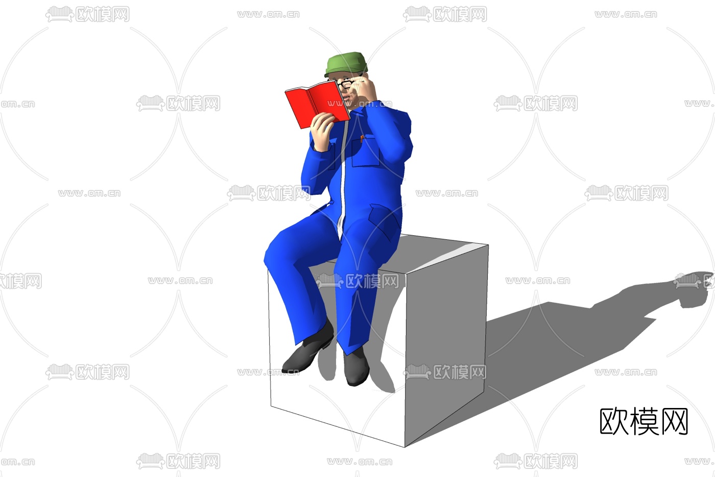 现代看书人免费su模型下载