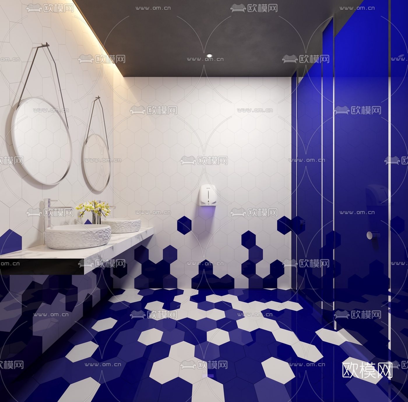 现代混搭火锅店3d模型下载（渲染图3）