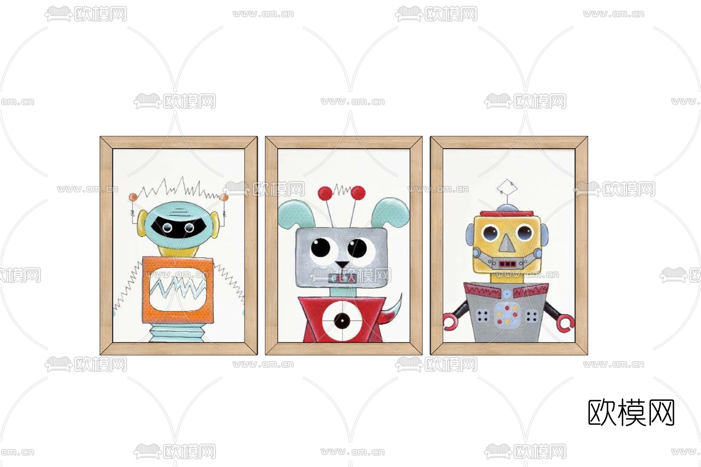 北欧儿童装饰画免费su模型下载