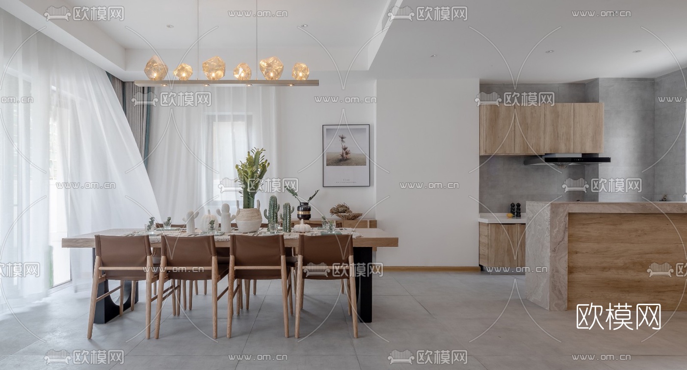 北欧餐厅3d模型下载（渲染图2）