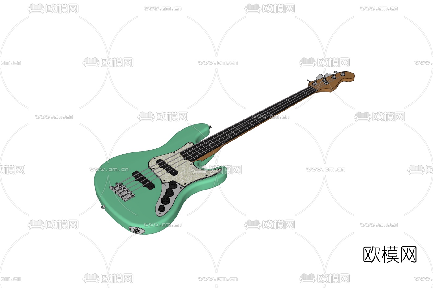 现代吉他免费su模型下载